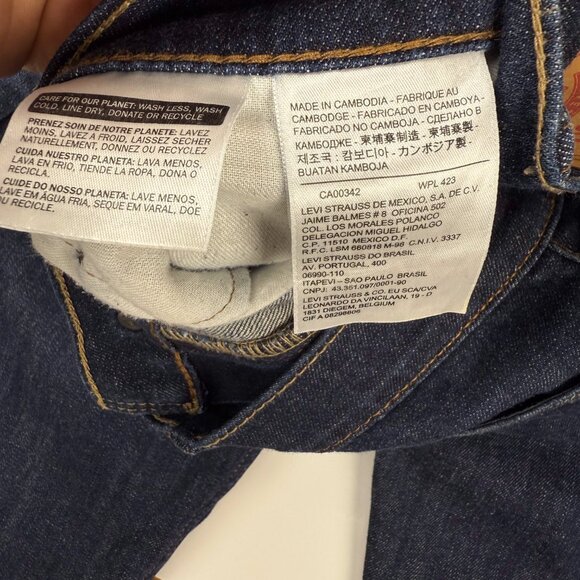 Levi's 513 Slim Straight Dark Blue Jeans Size W 32 x L 30 - Picture 3 of 7